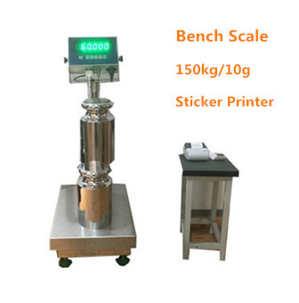 150kg/10g Industry STAINLESS STEEL Weighing Scale 40*50CM Bench Scale 220VAC with dispaly