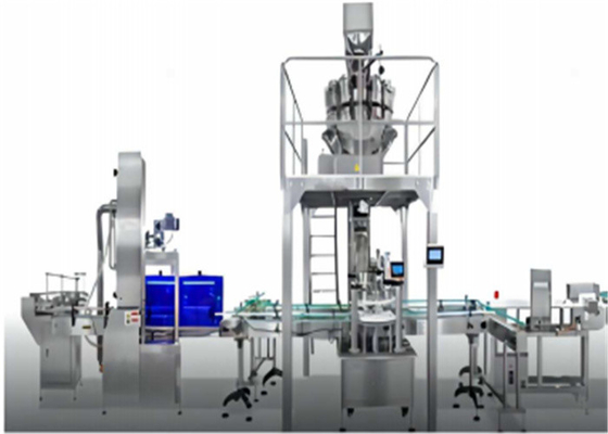 MY-GZX-KL 1 Head 10KW automatic Particle Filling Machine Production Line ± 1-2% For Candy Nuts 20-40 Bottles/minute